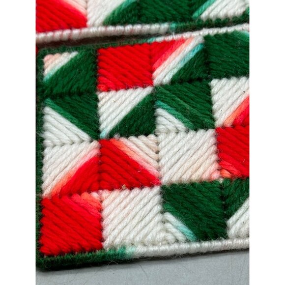 Handmade Needlepoint Christmas Coasters Mesh Canvas, Set of 6 Holder READ - Picture 6 of 14
